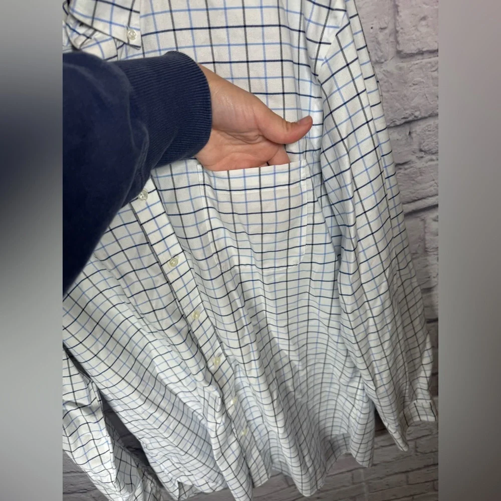 Men's Long Sleeve Buttondown Solid No Iron Broadcloth Shirt‎ size 17 - 37 T